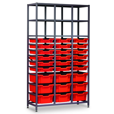 Gratnells Treble Column Static Metal Store - 27 x Mixed Trays Gratnells Treble Column Tray Store 27 Shallow Trays  | Trolley System | www.ee-supplies.co.uk