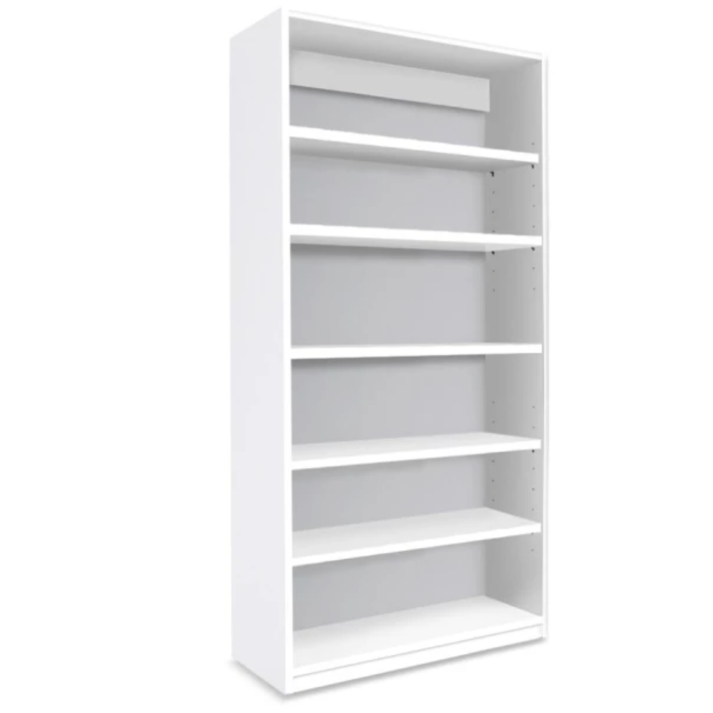 Premium Bookcase White With 1 Fixed & 4 Adjustable Shelves H1800mm 