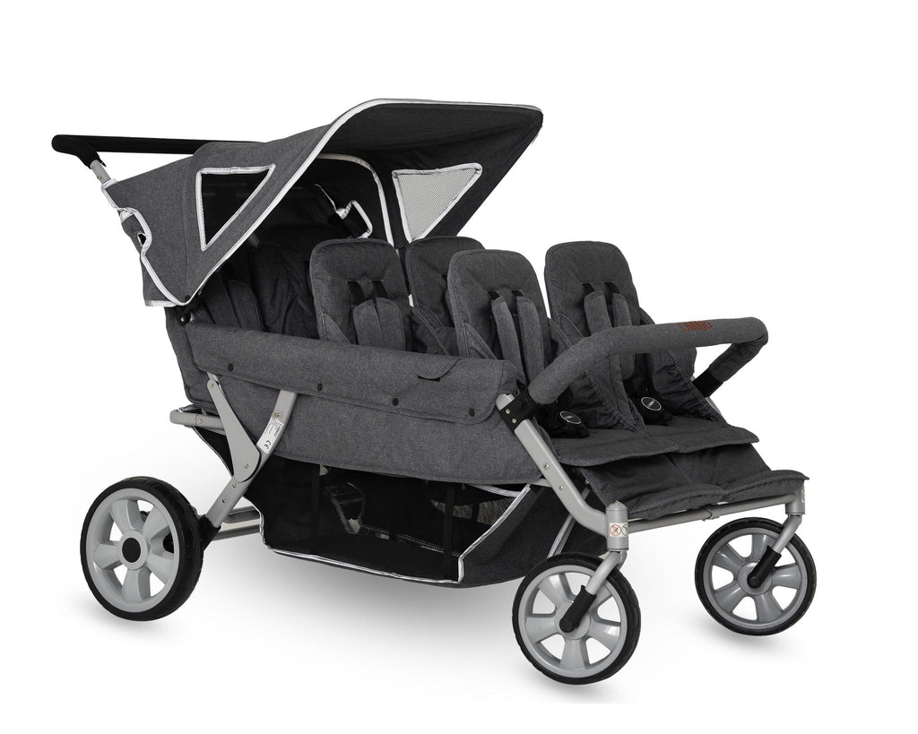 Six Seater Cabrio Nursery Multi Seat Pushchair Stoller Free Rain Cover