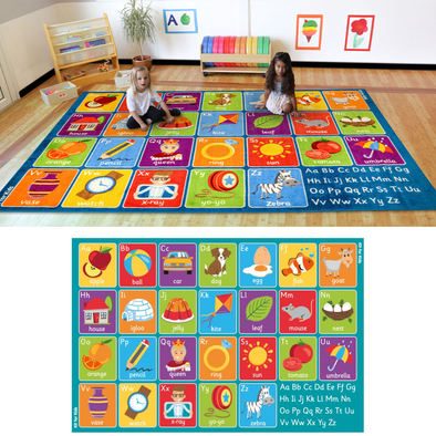 Square Alphabet Picture Learning Carpet W3000 x D2000mm Square Alphabet Picture Learning Carpet W3000 x D2000mm | Numeracy Carpets & Rugs | www.ee-supplies.co.uk