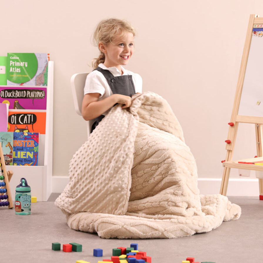 Eden Cable Knit Faux Fur Weighted Blanket Educational Equipment Supplies