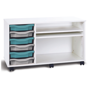 Premium 6 Shallow Tray Unit + 2 Shelves - White - Mobile & Static Premium 6 Shallow Tray Unit + 2 Shelves - White - Mobile & Static | www.ee-supplies.co.uk