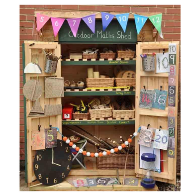 Wooden Shed - Maths Outdoor Counting Shed - Educational Equipment Supplies