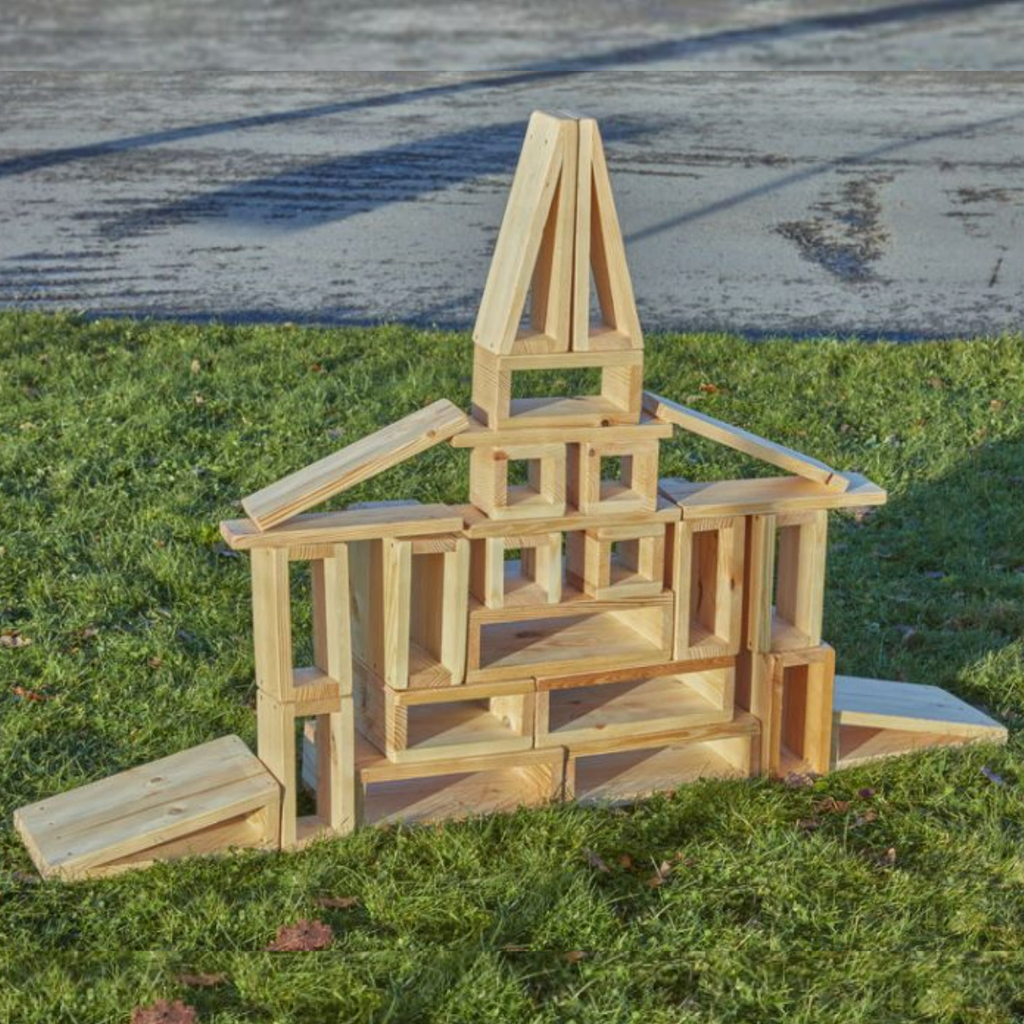 Mini Wooden Outdoor Hollow Building Blocks (26pc) | Educational