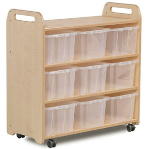Playscapes Mobile Extra Tall Shelf Storage Unit - 9 x Plastic Trays - Educational Equipment Supplies