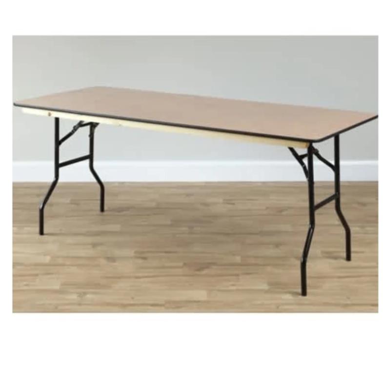 Rectangular Wooden Folding Trestle Table - 6ft X 2ft 6inch (1830 X ...