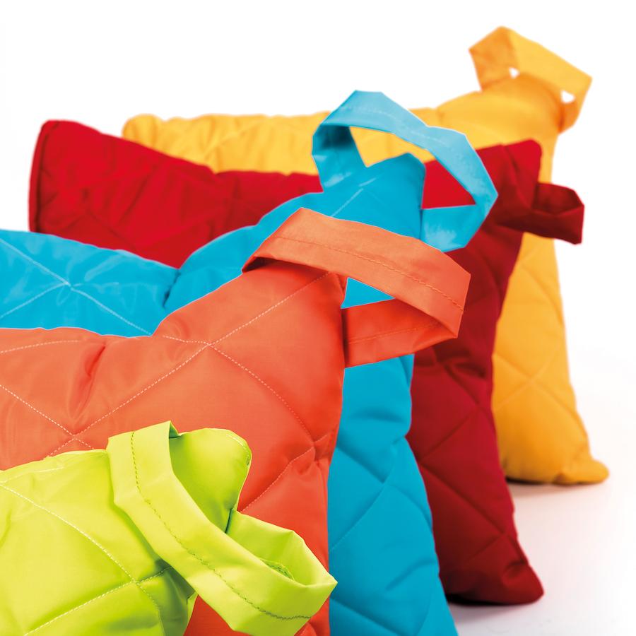 Indoor/outdoor Quilted Bean Bag Small Cushions x 10 Educational