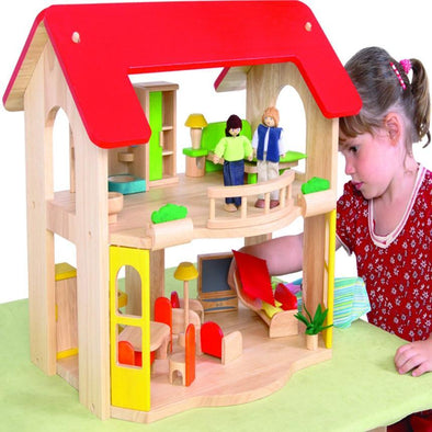 Wooden Dolls House & Furniture - Educational Equipment Supplies