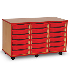 Value Coloured Edge 18 Tray Storage Unit - W103 x D45 x H61cm Value Coloured Edge 18 Tray Storage Unit - W103 x D45 x H61cm | 18 Tray Store | www.ee-supplies.co.uk