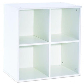 4 Square Book Display & Storage Unit - White - Educational Equipment Supplies