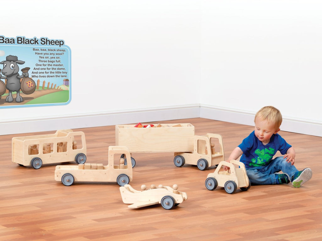 Playbox Wooden Moving Wheels Aeroplane/Airplane Toy Vehicle for Kids Toddler & Children Toy Set