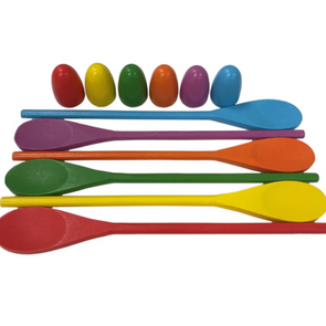 Coloured Egg And Spoon x 6