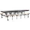 Primo 12 Seat Rectangular Mobile Folding School Dining Table  - Black Gloss - W308 x D150cm 12 Seat Primo Mobile Folding School Dining Tables - Black Gloss - W3080 x D1500mm | www.ee-supplies.co.uk