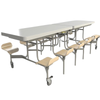 Primo 12 Seat Rectangular Mobile Folding School Dining Table  - White Gloss - W308 x D150cm 12 Seat Primo Mobile Folding School Dining Tables - White Gloss - W3080 x D1500mm  www.ee-supplies.co.uk