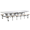 Primo 12 Seat Rectangular Mobile Folding School Dining Table  - White Gloss - W308 x D150cm 12 Seat Primo Mobile Folding School Dining Tables - White Gloss - W3080 x D1500mm  www.ee-supplies.co.uk