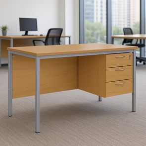 Fully Welded Teachers Desk - Bullnose Edge - 3 Drawer Pedestal Fully Welded Teachers Desk - MDF Edge - 3 Drawer Pedestal | Fully Welded Frame | www.ee-supplies.co.uk
