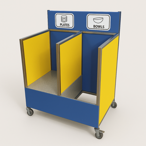 Standard 2 Bay Bowl & Plate Storage Trolley
