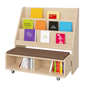 Woodland Book Display Unit With Pull-Out Bench