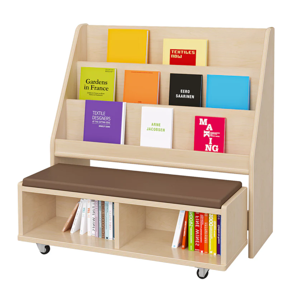 Woodland Book Display Unit With Pull-Out Bench