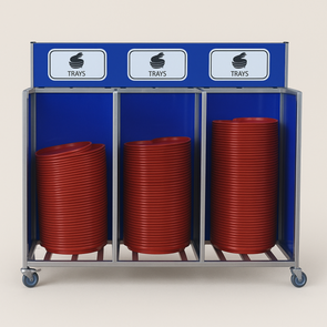 Excel 3 Bay Food Tray Storage Trolley