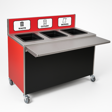 Excel 3 Bin Waste Food Clearing Trolley