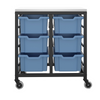 Titan 6 x F2 Tray Mobile Trolley Storage Unit