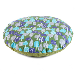 Olive Round Floor Cushion - Trees