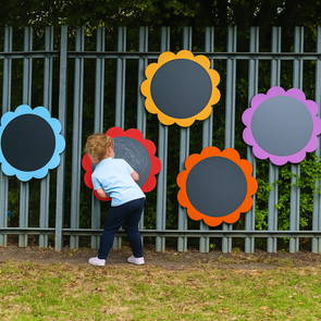Flower Shaped Outdoor Chalkboards Pack x 5