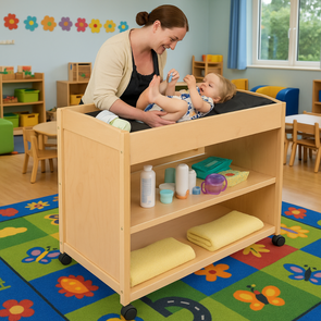 Wooden Mobile Baby Changing Unit