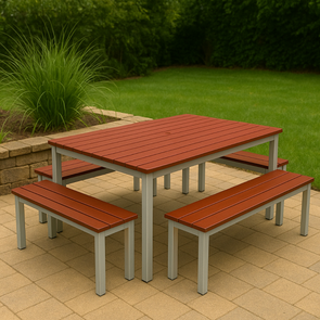 Set 3 Gopak Enviro Outdoor Table Set & 4 Benches