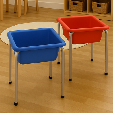 Titchy Tubs Mini Sand & Water Trays & Stands - Red/Blue x 2