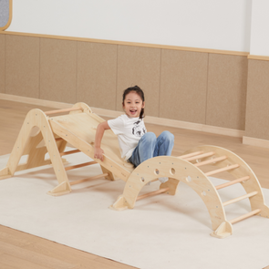 Wooden Climbing Arch, Board & Triangle