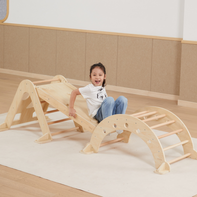 Wooden Climbing Arch, Board & Triangle