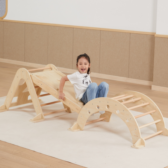 Wooden Climbing Arch, Board & Triangle