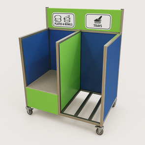 Standard 2 Bay Tray & Plate Storage Trolley