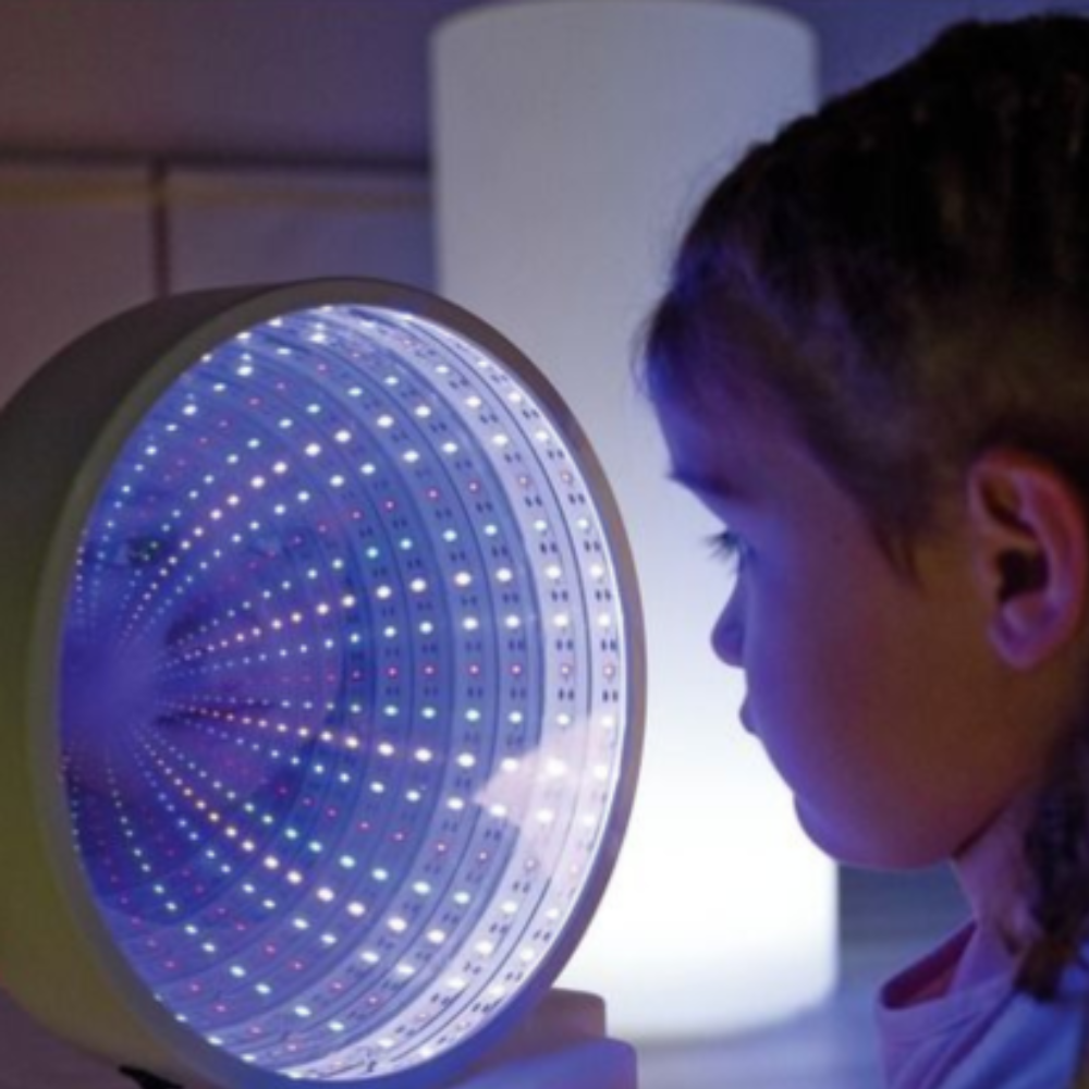 22cm Square Light LED Infinity Mirror + 23cm Round Infinity Mirror ...