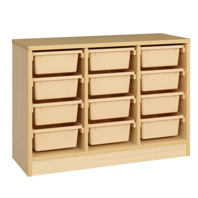 Woodland Tray Storage Unit 12 Beige Trays