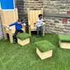 Outdoor Story Telling Throne Chairs + Grass Seating Stools