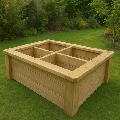 Wooden 4 Bed Planter