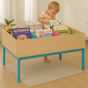 Bubblegum 6 Bay Wooden Kinderbox With Metal Frame & Legs