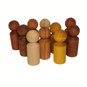 Multicultural Wooden Peg People - Pack of 10