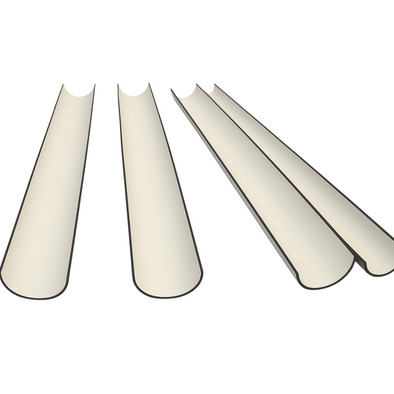 Plastic Half Water Pipes x 1mtr