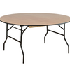 Round Wooden Folding Trestle Table - Dia1530mm 5ft