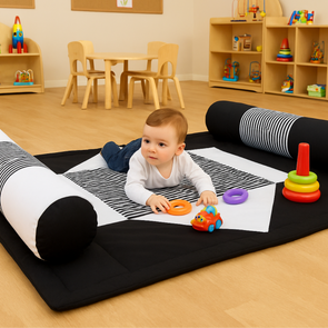Black & White Soft Play Mat & Bolsters