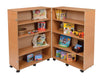 TY Library 4 Shelf Wooden Bookcase Hinged-Beech 4 Sheld Hinged Bookcase | Book Trolley | www.ee-supplies.co.uk