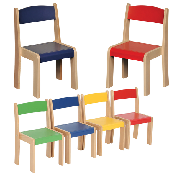 Mixed Colours Stackable Childrens Chair x 4