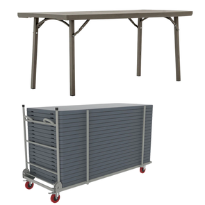 Premium  Rectangular Folding Large Table L1830 x W760 x 10 + Trolley Bundle