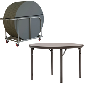 Premium Folding Round Table L910 x W910 x 10 + Trolley Bundle
