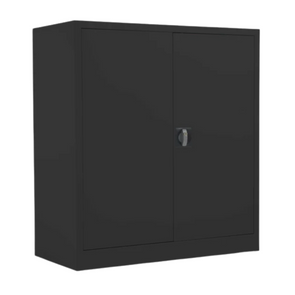 Steel Double Door Cupboard - H1000mm - Black