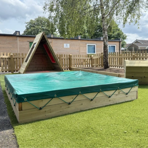 Wooden Sandpit + PVC Cover W180 x D180cm